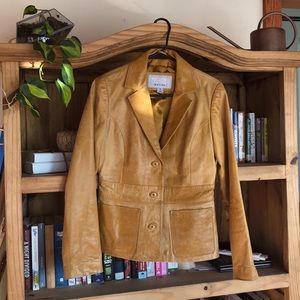 Sleek and gently used leather jacket